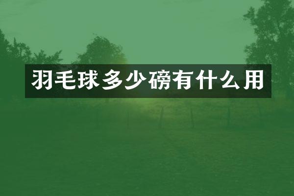 羽毛球多少磅有什么用