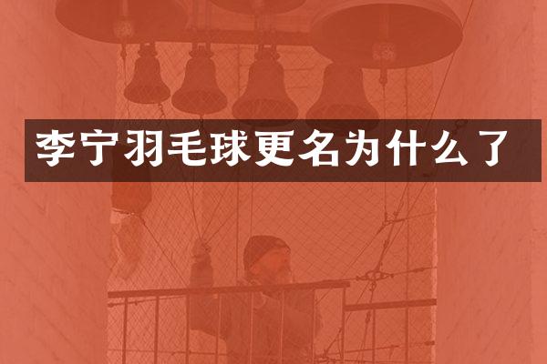 李宁羽毛球更名为什么了