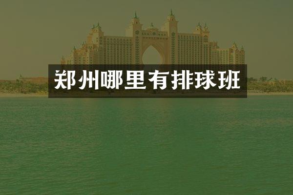 郑州哪里有排球班