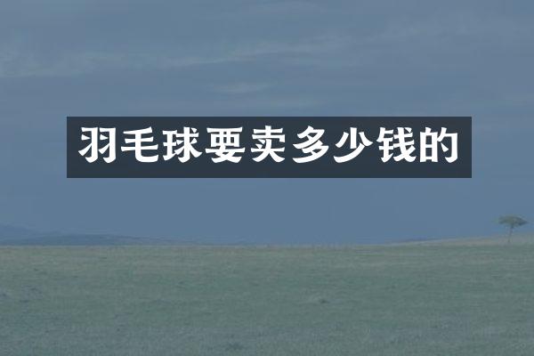 羽毛球要卖多少钱的