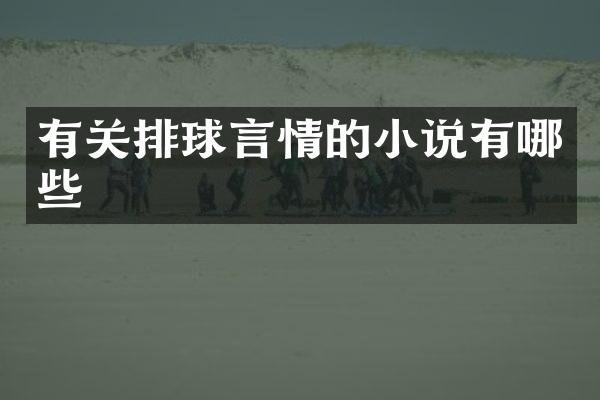 有关排球言情的小说有哪些