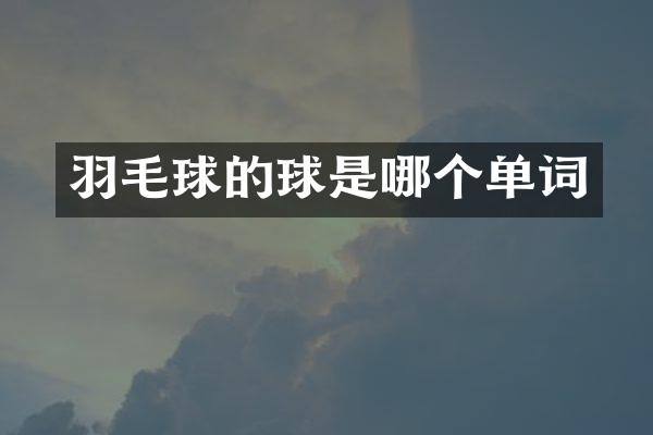 羽毛球的球是哪个单词
