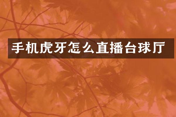 手机虎牙怎么直播台球厅