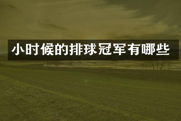小时候的排球冠军有哪些