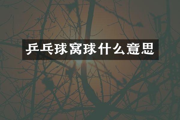 乒乓球窝球什么意思