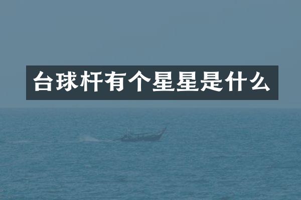 台球杆有个星星是什么