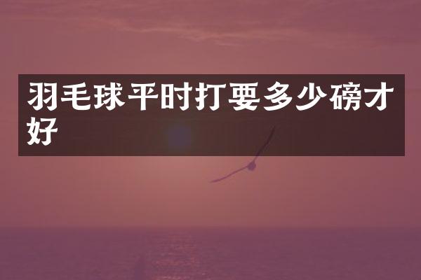 羽毛球平时打要多少磅才好