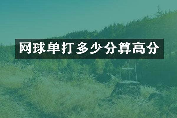 网球单打多少分算高分