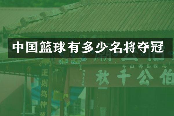 中国篮球有多少名将夺冠
