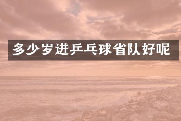 进乒乓球省队好呢