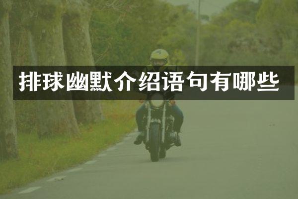 排球幽默介绍语句有哪些