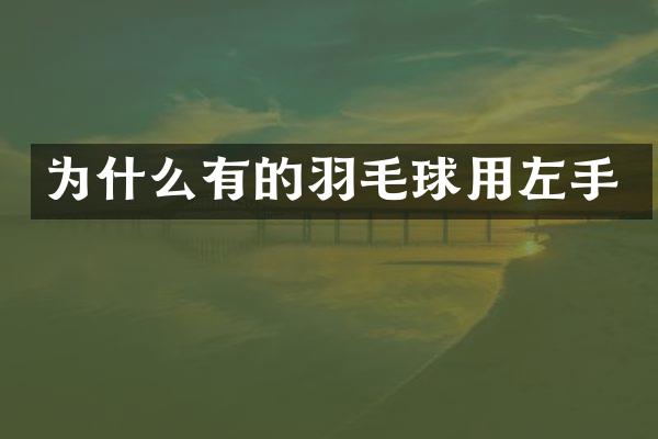 为什么有的羽毛球用左手
