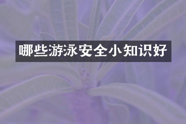 哪些游泳安全小知识好