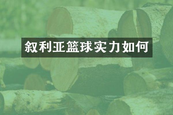 叙利亚篮球实力如何
