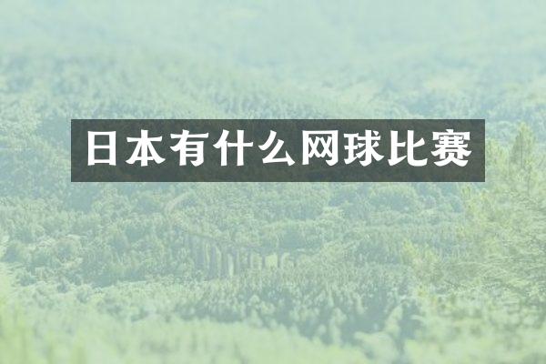 日本有什么网球比赛