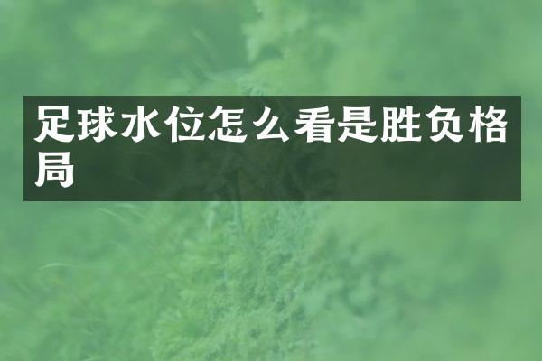 足球水位怎么看是胜负格局