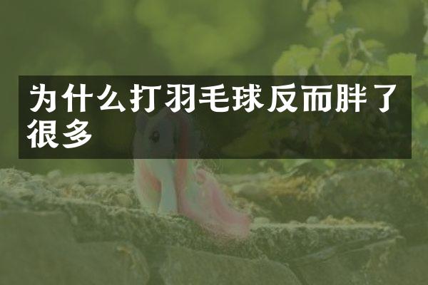 为什么打羽毛球反而胖了很多