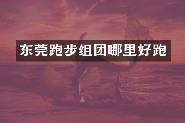 东莞跑步组团哪里好跑