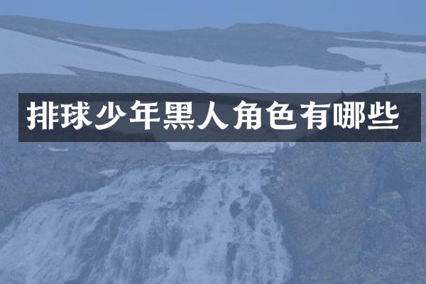 排球少年黑人角色有哪些