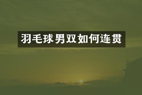 羽毛球男双如何连贯