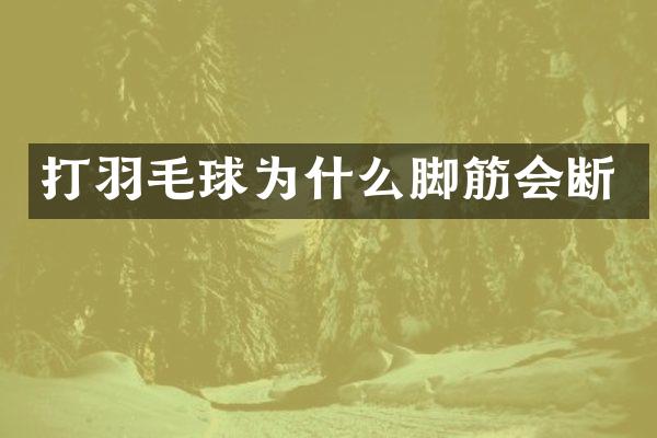 打羽毛球为什么脚筋会断