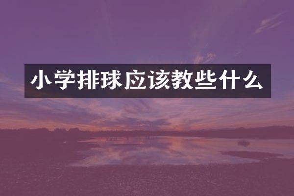 小学排球应该教些什么