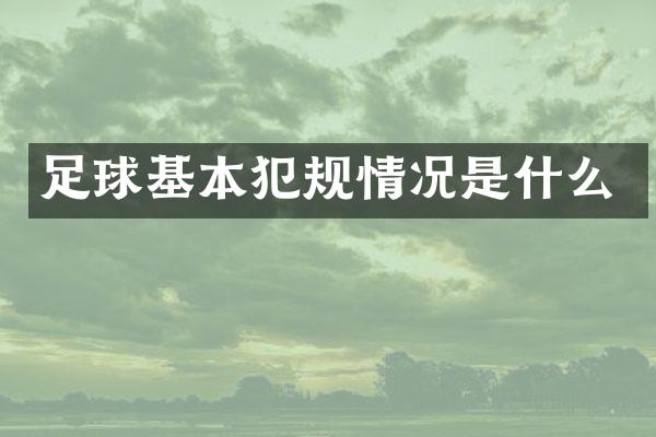 足球基本犯规情况是什么