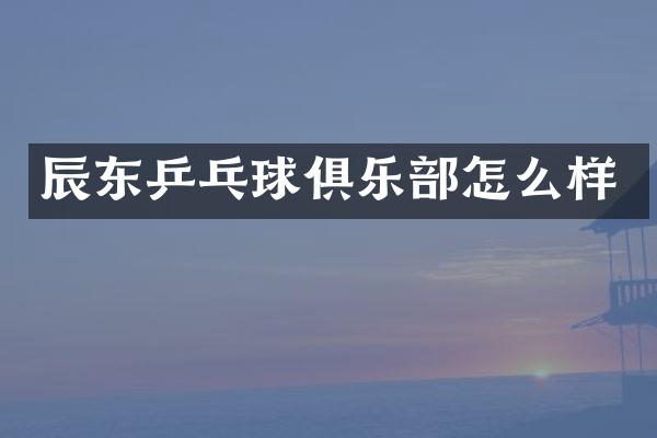 乒乓球俱乐部怎么样