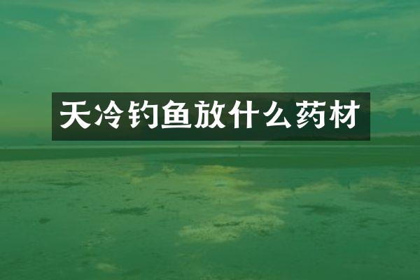 天冷钓鱼放什么药材