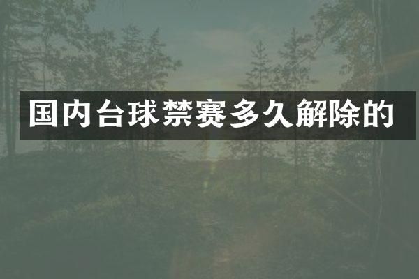 国内台球禁赛多久解除的