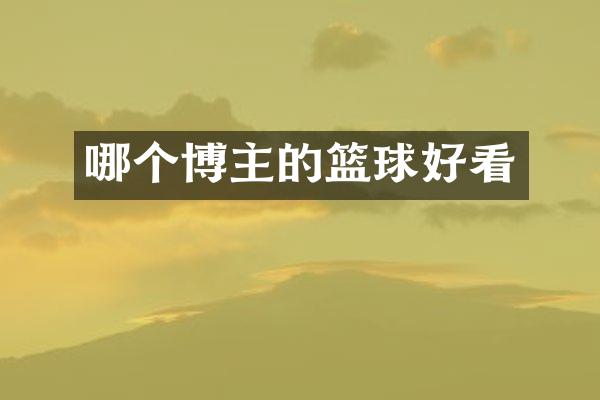 哪个博主的篮球好看