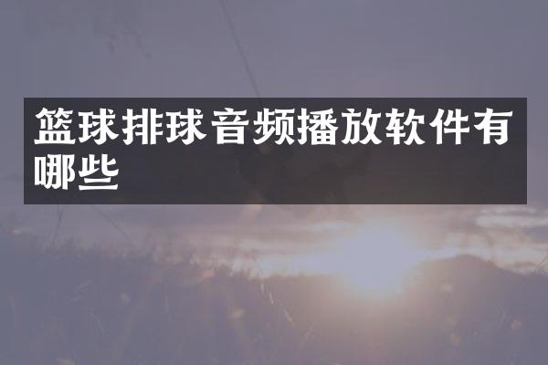 篮球排球音频播放软件有哪些