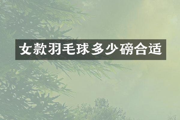 女款羽毛球多少磅合适