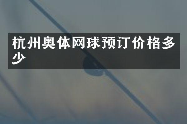 杭州奥体网球预订价格多少