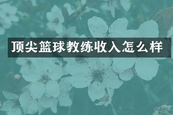 顶尖篮球教练收入怎么样