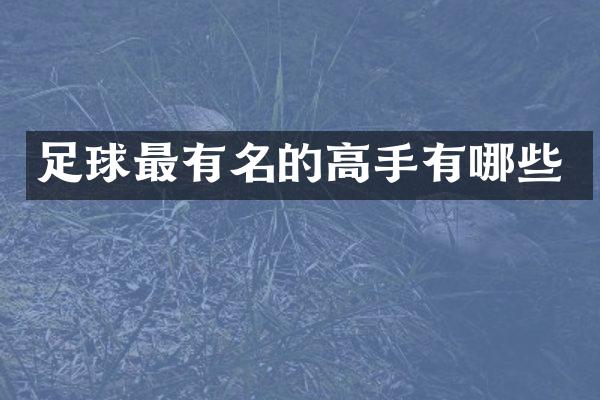 足球最有名的高手有哪些