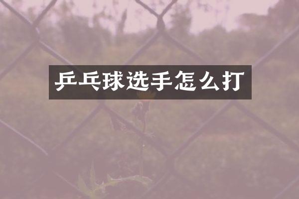 乒乓球选手怎么打