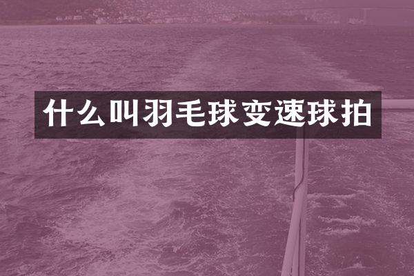 什么叫羽毛球变速球拍