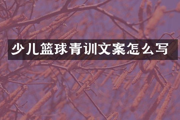 少儿篮球青训文案怎么写
