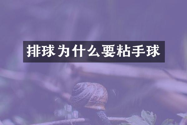 排球为什么要粘手球