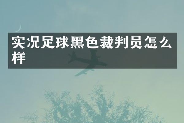 实况足球黑色裁判员怎么样