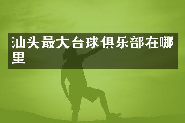 汕头最大台球俱乐部在哪里