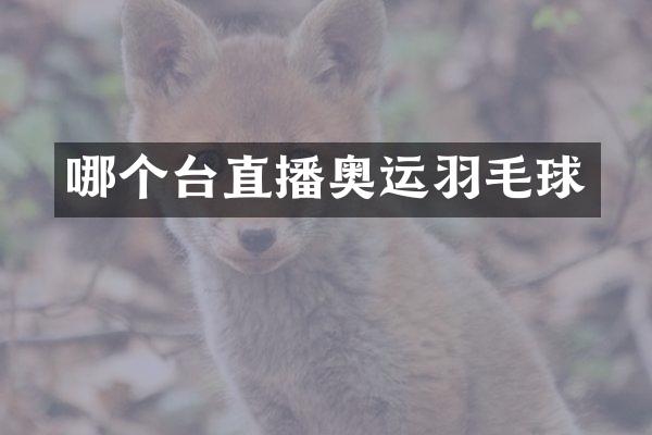 哪个台直播奥运羽毛球