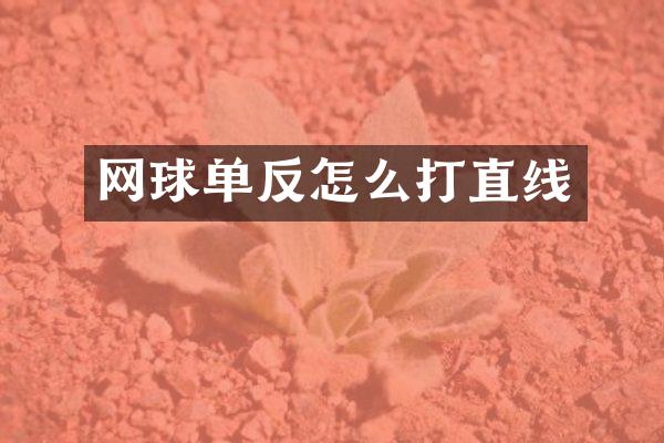 网球单反怎么打直线