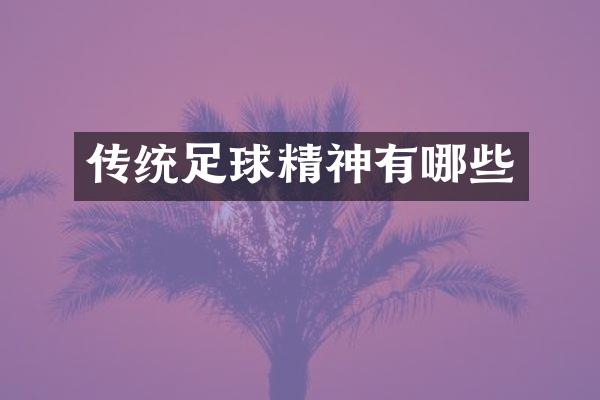 传统足球精神有哪些