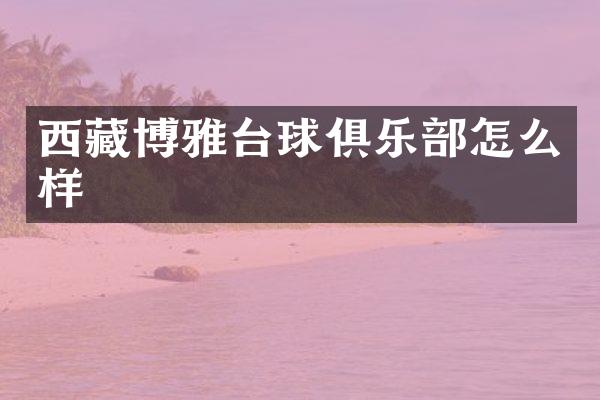 西藏博雅台球俱乐部怎么样