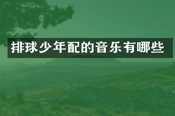 排球少年配的音乐有哪些