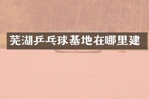 芜湖乒乓球基地在哪里建