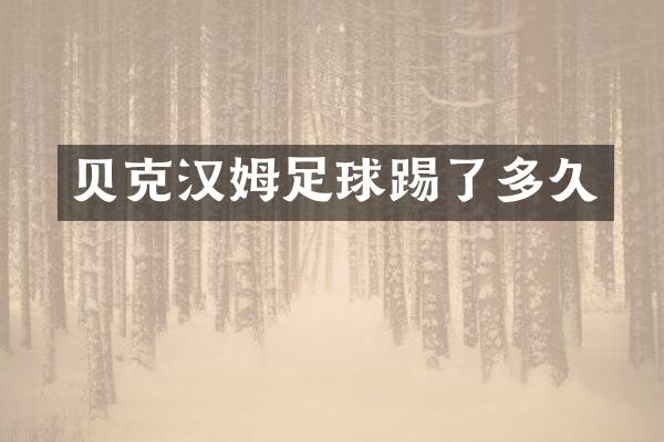贝克汉姆足球踢了多久