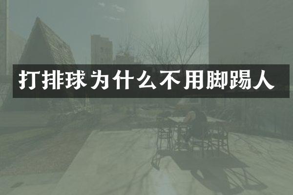 打排球为什么不用脚踢人